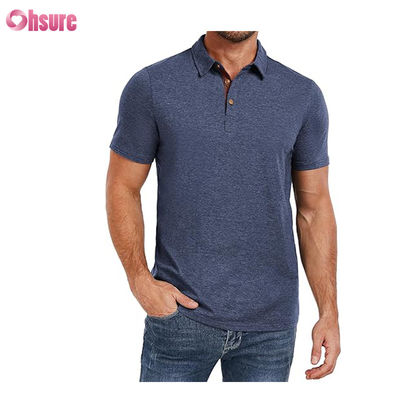 45% Bambú 46% Poliéster 9% Espandêx Desodorante Antibacteriano Tecido Seco Rápido Personalizar Impresso Manga Longa ou Curta Camisa Polo