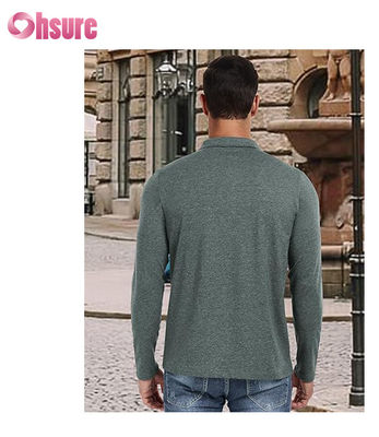 45% Bambú 46% Poliéster 9% Espandêx Desodorante Antibacteriano Tecido Seco Rápido Personalizar Impresso Manga Longa ou Curta Camisa Polo
