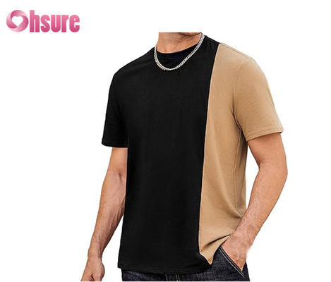 Camiseta com painel de contraste de alta qualidade Logotipo personalizado impresso Camiseta Fácil de usar Camiseta de moda