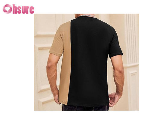Camiseta com painel de contraste de alta qualidade Logotipo personalizado impresso Camiseta Fácil de usar Camiseta de moda