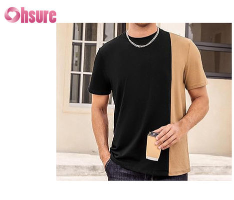 Camiseta com painel de contraste de alta qualidade Logotipo personalizado impresso Camiseta Fácil de usar Camiseta de moda