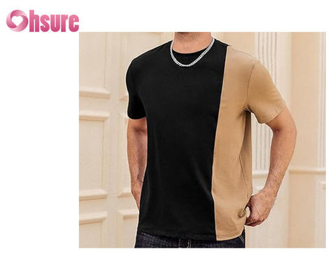 Camiseta com painel de contraste de alta qualidade Logotipo personalizado impresso Camiseta Fácil de usar Camiseta de moda