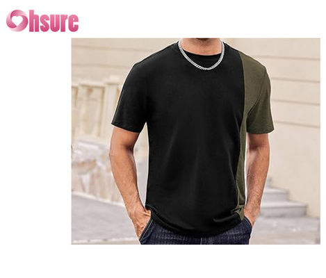Camiseta com painel de contraste de alta qualidade Logotipo personalizado impresso Camiseta Fácil de usar Camiseta de moda