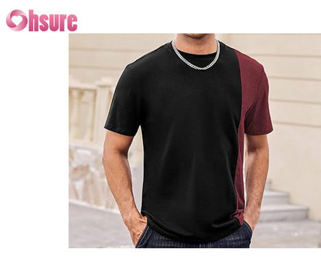 Camiseta com painel de contraste de alta qualidade Logotipo personalizado impresso Camiseta Fácil de usar Camiseta de moda