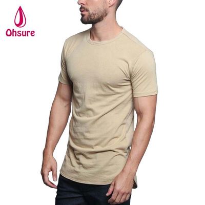 Roupa de Exercício Casual com Estampa de Malha e Suporte Muscular para Homens, Tecido de Bambu, Camiseta de Boxe com Estampagem