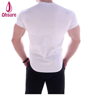 Roupa de Exercício Casual com Estampa de Malha e Suporte Muscular para Homens, Tecido de Bambu, Camiseta de Boxe com Estampagem