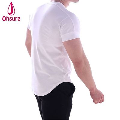 Roupa de Exercício Casual com Estampa de Malha e Suporte Muscular para Homens, Tecido de Bambu, Camiseta de Boxe com Estampagem