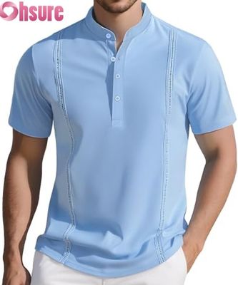 Camisetas casual Henley Clássico Botão T-Shirts de Verão de cor sólida