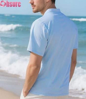 Camisetas casual Henley Clássico Botão T-Shirts de Verão de cor sólida