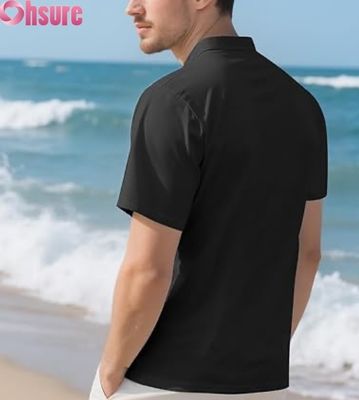 Camisetas casual Henley Clássico Botão T-Shirts de Verão de cor sólida