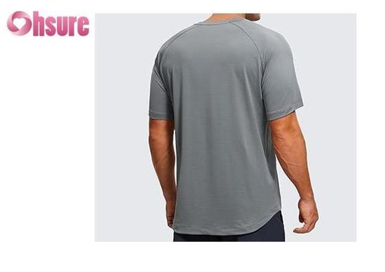 Roupa de Exercício Casual com Estampa de Malha e Suporte Muscular para Homens, Tecido de Bambu, Camiseta de Boxe com Estampagem