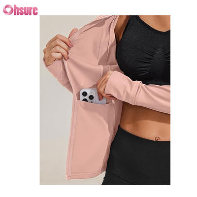 Logotipo Personalizado Nova Moda Cor Sólida Bolso Pullover Zíper Lazer Esportes Fitness Moletom OEM Alta Qualidade para Mulheres
