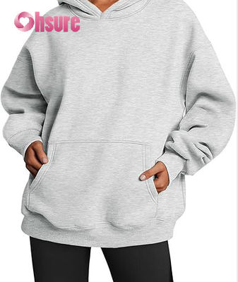 Pullover esportivo feminino de tamanho grande com capuz Camisa de inverno casual em tamanho maior para roupas esportivas de corrida