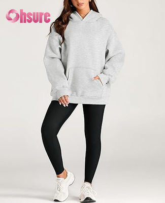 Pullover esportivo feminino de tamanho grande com capuz Camisa de inverno casual em tamanho maior para roupas esportivas de corrida