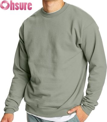 Moletom Básico Masculino com Gola Redonda | Fleece Liso | Logotipo Personalizado OEM