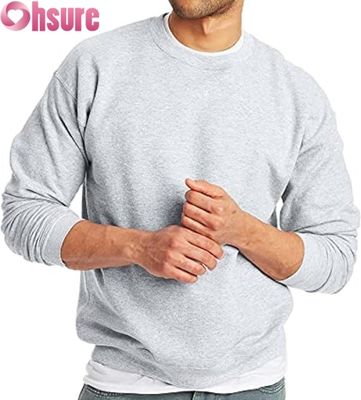 Moletom Básico Masculino com Gola Redonda | Fleece Liso | Logotipo Personalizado OEM