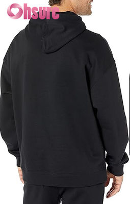 Moletom com capuz de algodão de alta qualidade para homens, sob medida, para treino, tecido de jersey essencial, padrão liso, gola com capuz