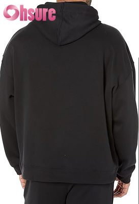 Moletom com capuz de algodão de alta qualidade para homens, sob medida, para treino, tecido de jersey essencial, padrão liso, gola com capuz