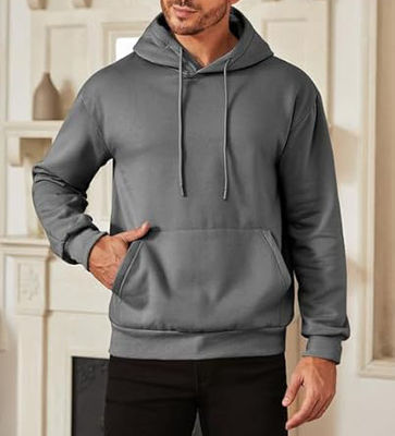 Capuz de tecido amigável Capuz de algodão de alta qualidade Pullover de grande porte Slim Homem simples Capuz