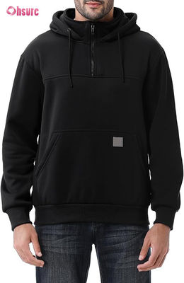 Homem XL Custom Design Heavyweight Quarter Zip Hoodie 100% Algodão Francês Terry Crew Neck Sweatshirt Estilo Inverno Capuz Solid