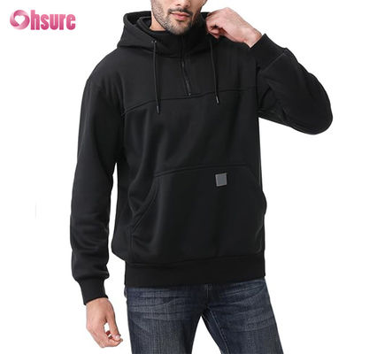 Homem XL Custom Design Heavyweight Quarter Zip Hoodie 100% Algodão Francês Terry Crew Neck Sweatshirt Estilo Inverno Capuz Solid