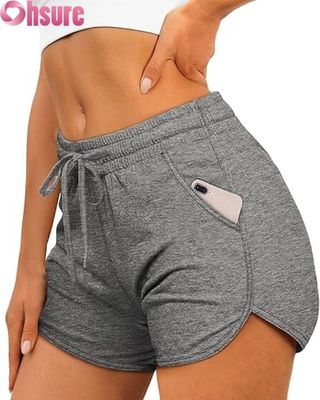 Shorts esportivos femininos de cintura alta | Shorts para academia, ioga, corrida e treino | Fitness respirável de secagem rápida
