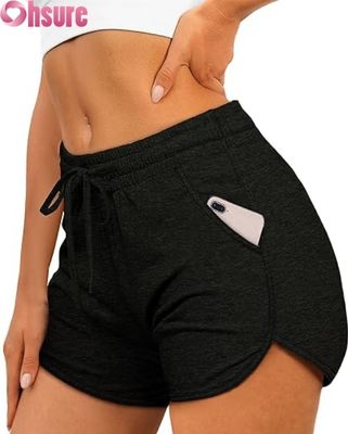 Shorts esportivos femininos de cintura alta | Shorts para academia, ioga, corrida e treino | Fitness respirável de secagem rápida