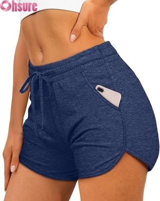 Shorts esportivos femininos de cintura alta | Shorts para academia, ioga, corrida e treino | Fitness respirável de secagem rápida