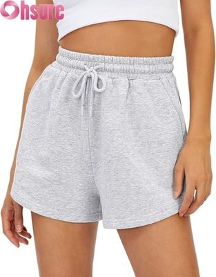 Shorts esportivos femininos de cintura alta, de secagem rápida, saias-shorts respiráveis com bolsos para corrida e exercícios, com decoração de padrão elegante