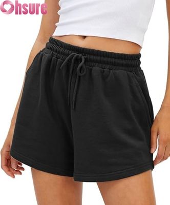 Shorts esportivos femininos de cintura alta, de secagem rápida, saias-shorts respiráveis com bolsos para corrida e exercícios, com decoração de padrão elegante