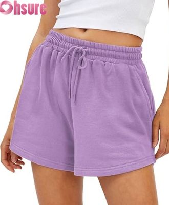 Shorts esportivos femininos de cintura alta, de secagem rápida, saias-shorts respiráveis com bolsos para corrida e exercícios, com decoração de padrão elegante