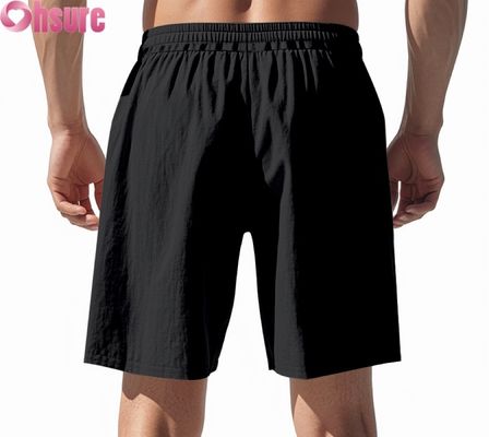 Calções Casuais de Linho Leves para Homem Verão Respiráveis Praia Desportivos Soltos Ajuste Médio Cintura Elástica Confortáveis