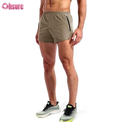 Calças de suporte respiráveis homens Corredores atléticos Calças curtas de ginástica de poliéster de nylon