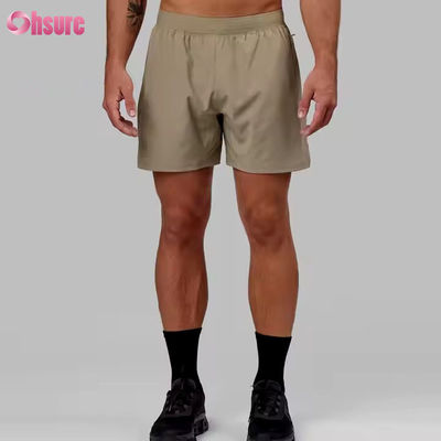 Custom High Quality Nylon Spandex Split Hem 5 em 2 em 1 Exercício Atlético Calças de ginástica esportiva para homens