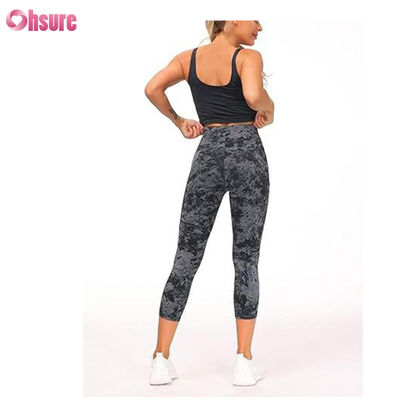 Calças de ioga femininas de cintura alta com bolso, controle da barriga, leggings de ginástica