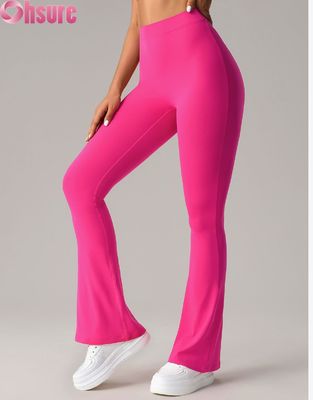 2025 Venda por Varejo de Calças de Yoga Femininas Nuas Sentindo Alta cintura Butt Lift Leggings Flared para Dança de Ginásio