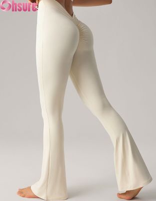 2025 Venda por Varejo de Calças de Yoga Femininas Nuas Sentindo Alta cintura Butt Lift Leggings Flared para Dança de Ginásio