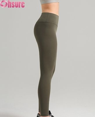 2025 Calças de ginástica de cintura alta para mulheres Calças de yoga Controle de barriga 4 vias Estiramento respirável Roupas de fitness confortável cintura elástica
