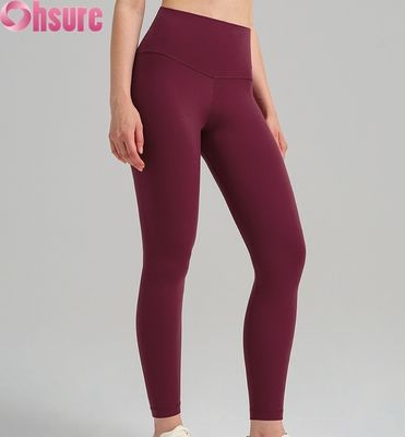 2025 Calças de ginástica de cintura alta para mulheres Calças de yoga Controle de barriga 4 vias Estiramento respirável Roupas de fitness confortável cintura elástica
