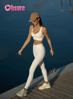 Leggings de ginástica flared de cintura alta com padrão sólido, calças de ioga com cintura cruzada para mulheres, leggings esportivas para meninas jovens e modernas