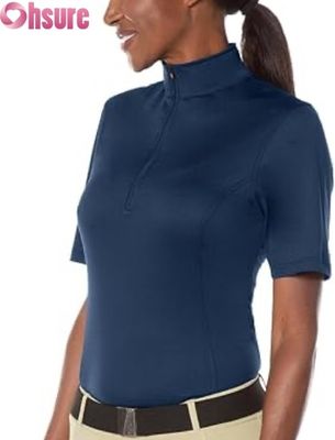 Camisa de competição equestre feminina Tops ativos Tops de fabricação por atacado Tops de equitação