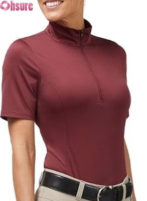 Camisa de competição equestre feminina Tops ativos Tops de fabricação por atacado Tops de equitação