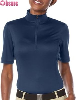 Camisa de competição equestre feminina Tops ativos Tops de fabricação por atacado Tops de equitação
