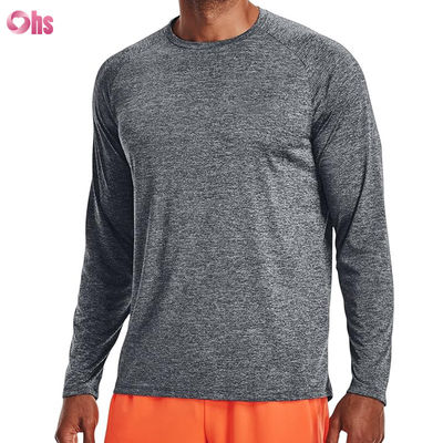 Homem camisetas desportivas de alta qualidade moda personalizada branco poliéster spandex rápido seco camiseta de manga longa camisetas desportivas masculinas