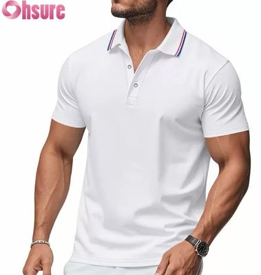 Camisas Polo Masculinas com Impressão de Logotipo Personalizado OEM para Verão, Escritório, Ginásio, Trabalho, Roupas Casuais, Lisas, Estampadas, XS-2XL, Padrão Sólido, Tricotadas