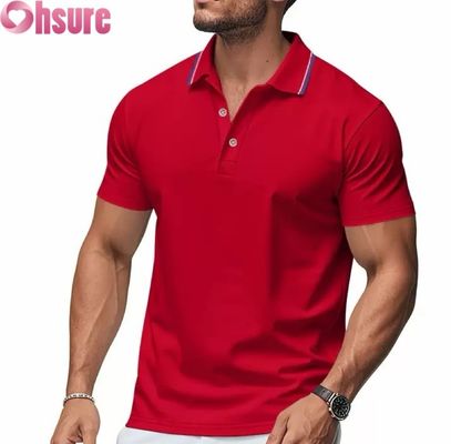 Camisas Polo Masculinas com Impressão de Logotipo Personalizado OEM para Verão, Escritório, Ginásio, Trabalho, Roupas Casuais, Lisas, Estampadas, XS-2XL, Padrão Sólido, Tricotadas