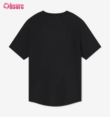 Camiseta de ginástica personalizada para homens Treinamento seco rápido Top respirável Manga de Raglan Poliéster leve Tecido Spandex-300gsm