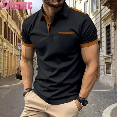 Camisas Polo Masculinas com Impressão de Logotipo Personalizado OEM para Verão, Escritório, Ginásio, Trabalho, Roupas Casuais, Lisas, Estampadas, XS-2XL, Padrão Sólido, Tricotadas