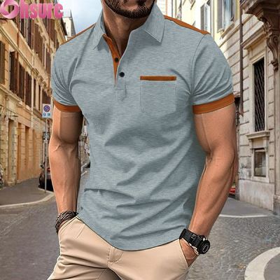 Camisas Polo Masculinas com Impressão de Logotipo Personalizado OEM para Verão, Escritório, Ginásio, Trabalho, Roupas Casuais, Lisas, Estampadas, XS-2XL, Padrão Sólido, Tricotadas