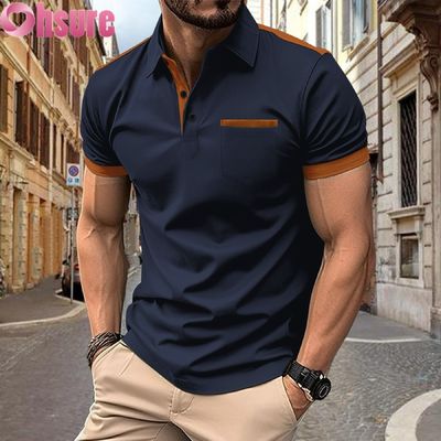 Camisas Polo Masculinas com Impressão de Logotipo Personalizado OEM para Verão, Escritório, Ginásio, Trabalho, Roupas Casuais, Lisas, Estampadas, XS-2XL, Padrão Sólido, Tricotadas